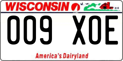 WI license plate 009XOE