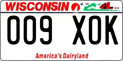 WI license plate 009XOK