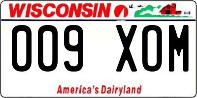 WI license plate 009XOM