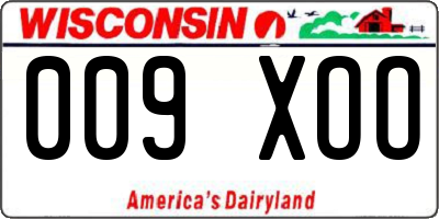 WI license plate 009XOO