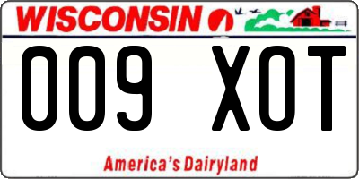 WI license plate 009XOT