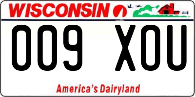 WI license plate 009XOU