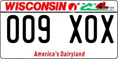 WI license plate 009XOX