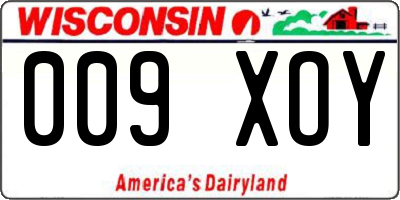 WI license plate 009XOY