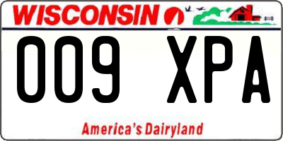 WI license plate 009XPA
