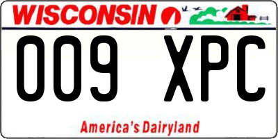 WI license plate 009XPC