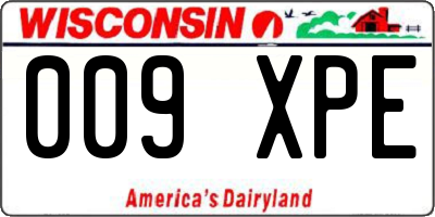 WI license plate 009XPE