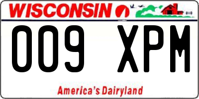 WI license plate 009XPM