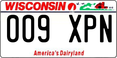 WI license plate 009XPN