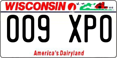 WI license plate 009XPO