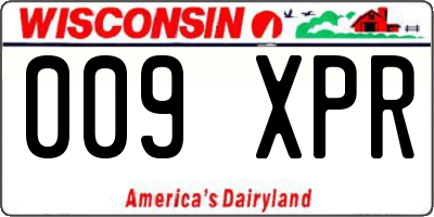WI license plate 009XPR