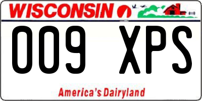 WI license plate 009XPS