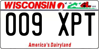 WI license plate 009XPT