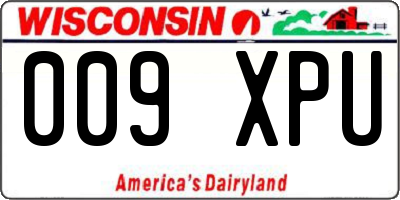 WI license plate 009XPU