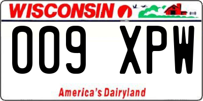 WI license plate 009XPW