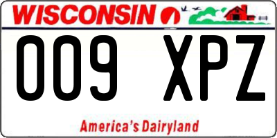 WI license plate 009XPZ