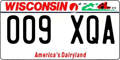 WI license plate 009XQA