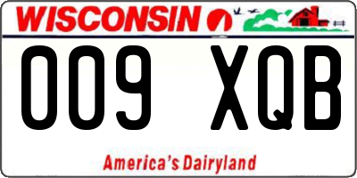 WI license plate 009XQB