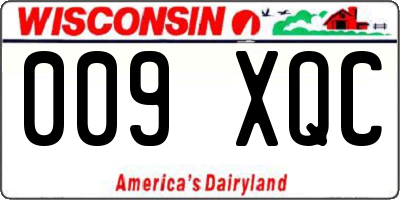 WI license plate 009XQC