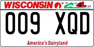 WI license plate 009XQD