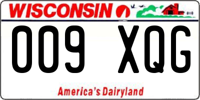 WI license plate 009XQG