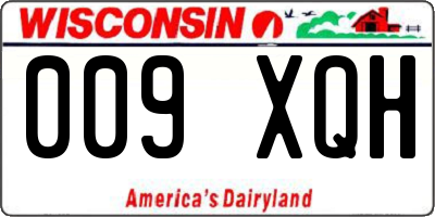WI license plate 009XQH
