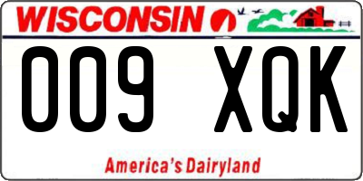 WI license plate 009XQK
