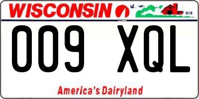 WI license plate 009XQL