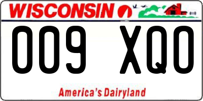 WI license plate 009XQO