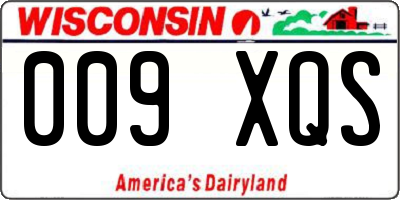 WI license plate 009XQS