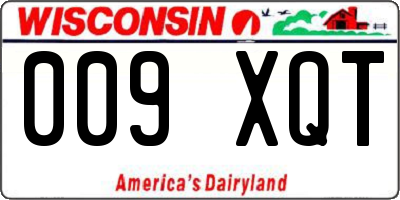 WI license plate 009XQT
