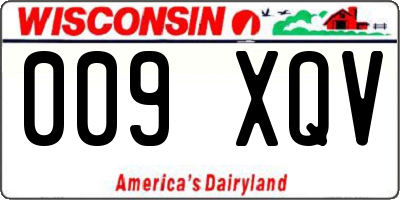 WI license plate 009XQV