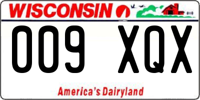 WI license plate 009XQX