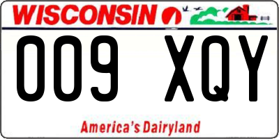 WI license plate 009XQY