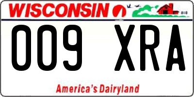WI license plate 009XRA