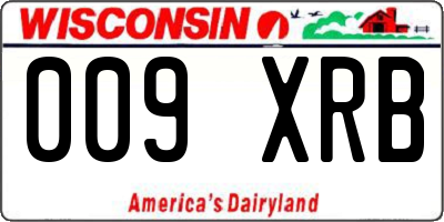 WI license plate 009XRB
