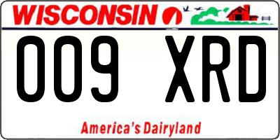 WI license plate 009XRD