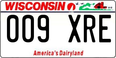 WI license plate 009XRE