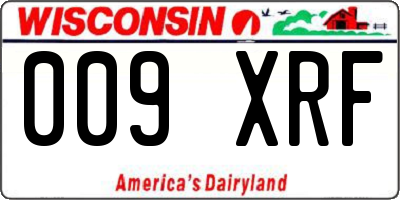 WI license plate 009XRF