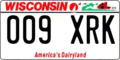 WI license plate 009XRK