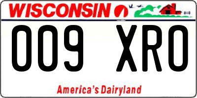 WI license plate 009XRO