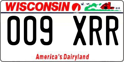 WI license plate 009XRR