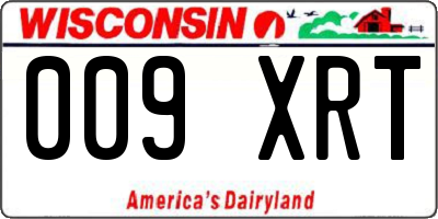 WI license plate 009XRT