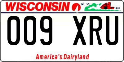 WI license plate 009XRU