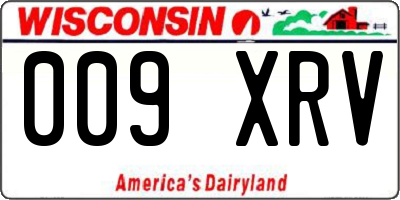 WI license plate 009XRV