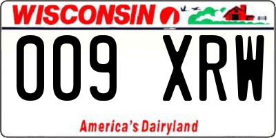 WI license plate 009XRW