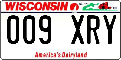 WI license plate 009XRY