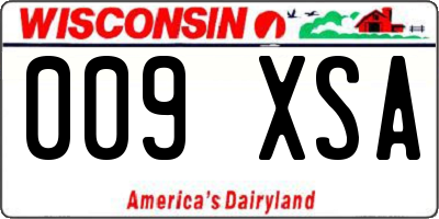 WI license plate 009XSA