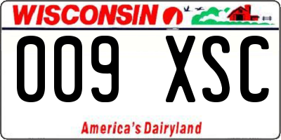 WI license plate 009XSC