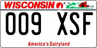 WI license plate 009XSF
